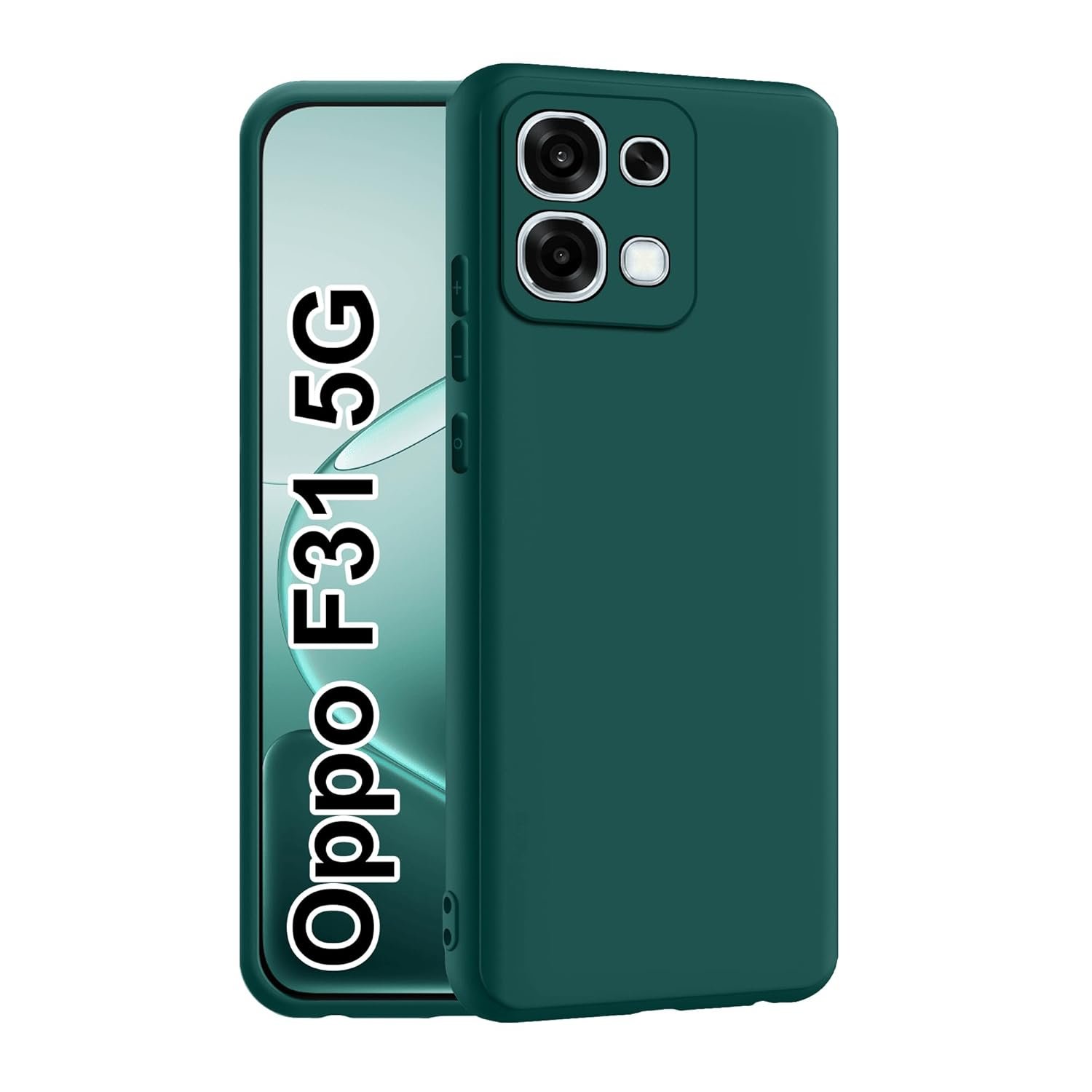 CEDO Oppo F31 (5G) Back Cover | Camera Bump Protection & Inner Velvet Fabric Lining | Ultra Slim Matte Soft Rubberised Case Cover (Green)