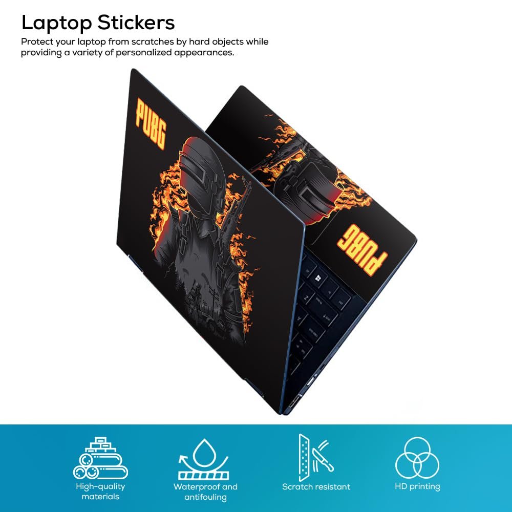 PUBG Laptop Top+Wrist Pad Vinyl Laptop Skin/Sticker/Cover Upto 15.6 Inches Laptops Laminated-Removable-HD Quality Compatible for Hp-Dell-Sony-Lenovo-Asus etc.(15x10 Inches) - Image 2