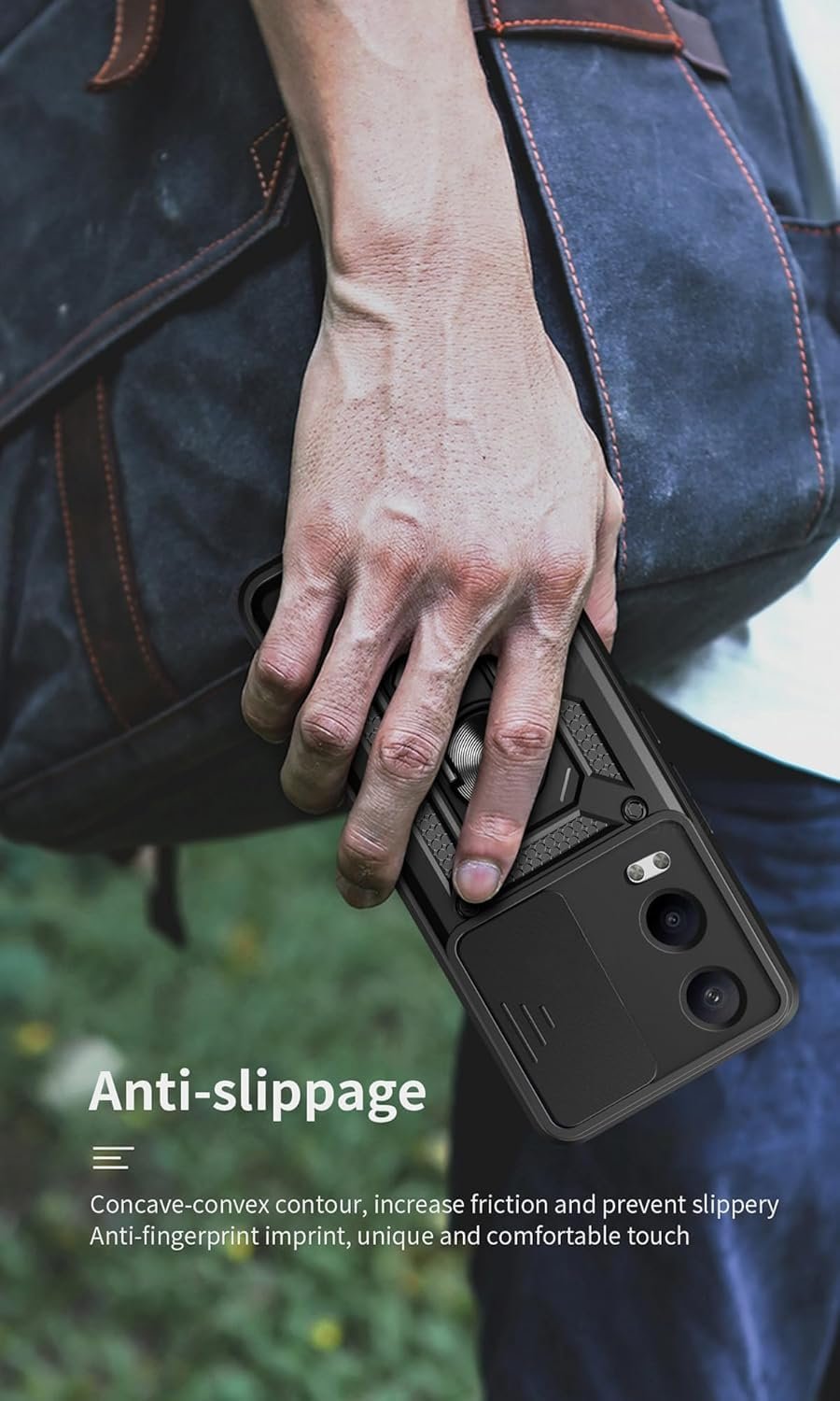 Scalebee Tough Armor OnePlus Nord CE 4 Lite 5G Bumper Back Case Cover | Ring Holder & Sliding Camera Shield Cover | 360 Degree Protection Back Case Cover for OnePlus Nord CE 4 Lite 5G (Black) - Image 7