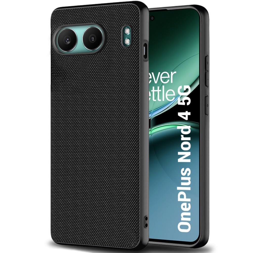 TheGiftKart Back Cover Case for OnePlus Nord 4 5G | Slim & Lightweight | Ultra-Premium Design | Camera Protection Bump | Fabric Texture Case Cover for OnePlus Nord 4 5G (PC & TPU, Black)