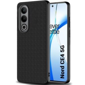TheGiftKart Back Cover Case for OnePlus Nord CE 4 5G | Slim & Lightweight | Ultra-Premium Design | Camera Protection Bump | Fabric Texture Case Cover for OnePlus Nord CE4 5G (PC & TPU, Black)
