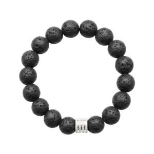 THE MEN THING TENEBRIS LAVA – 12mm Beads Bracelet with Natural Stone – Adjustable Bracelet