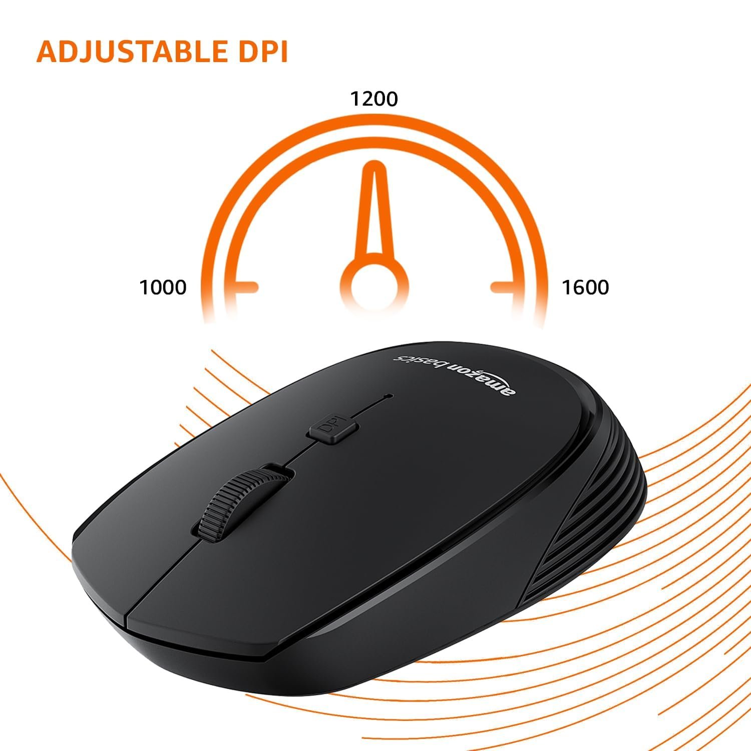 amazon basics Wireless Optical Mouse with 2.4GHz, USB Nano Dongle, Optical Orientation, Click Wheel, Adjustable DPI - Image 2