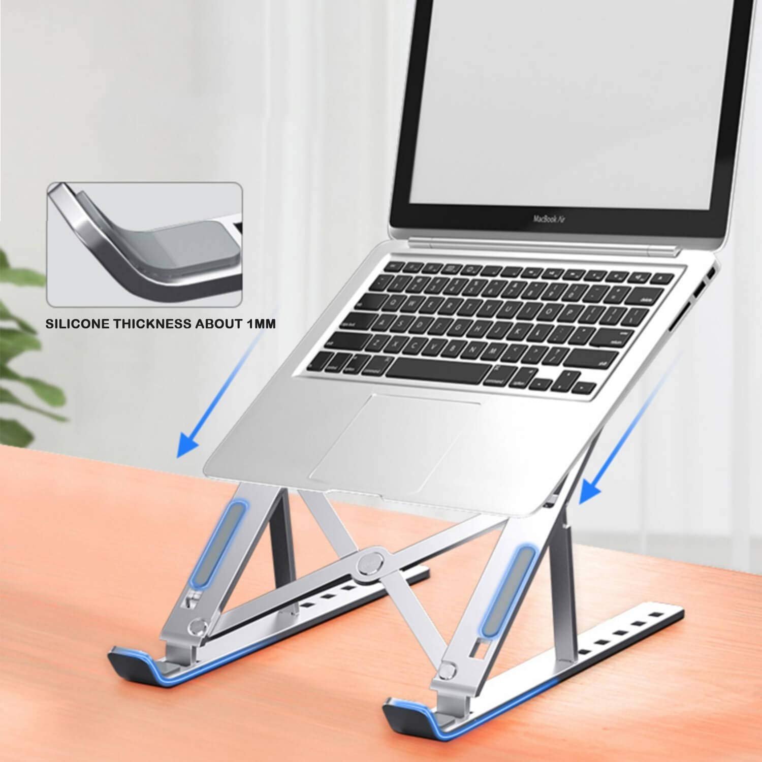 SONIQE Laptop Stand Adjustable Foldable Laptop Table, Computer Stand Ergonomic Portable Tablet Stand Foldable Compatible with Mac Book Air Pro, Dell XPS, HP, Lenovo Laptop Stand Aluminum Material - Image 6