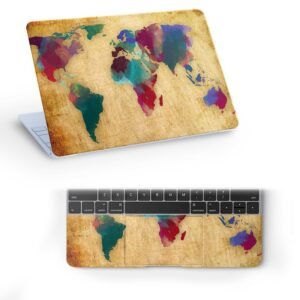 World Map World Map D2 Full Vinyl Laptop Skin/Sticker/Cover for 15 to 15.6 Inches Laptops Laminated-Removable-HD Quality Compatible for Hp-Dell-Sony-Lenovo-Asus etc.(15x10 Inches)