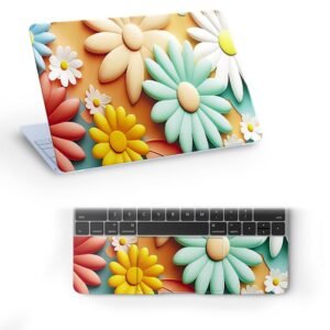 Floral D47 Full Vinyl Laptop Skin/Sticker/Cover for 15 to 15.6 Inches Laptops Laminated-Removable-HD Quality Compatible for Hp-Dell-Sony-Lenovo-Asus etc.(15x10 Inches)