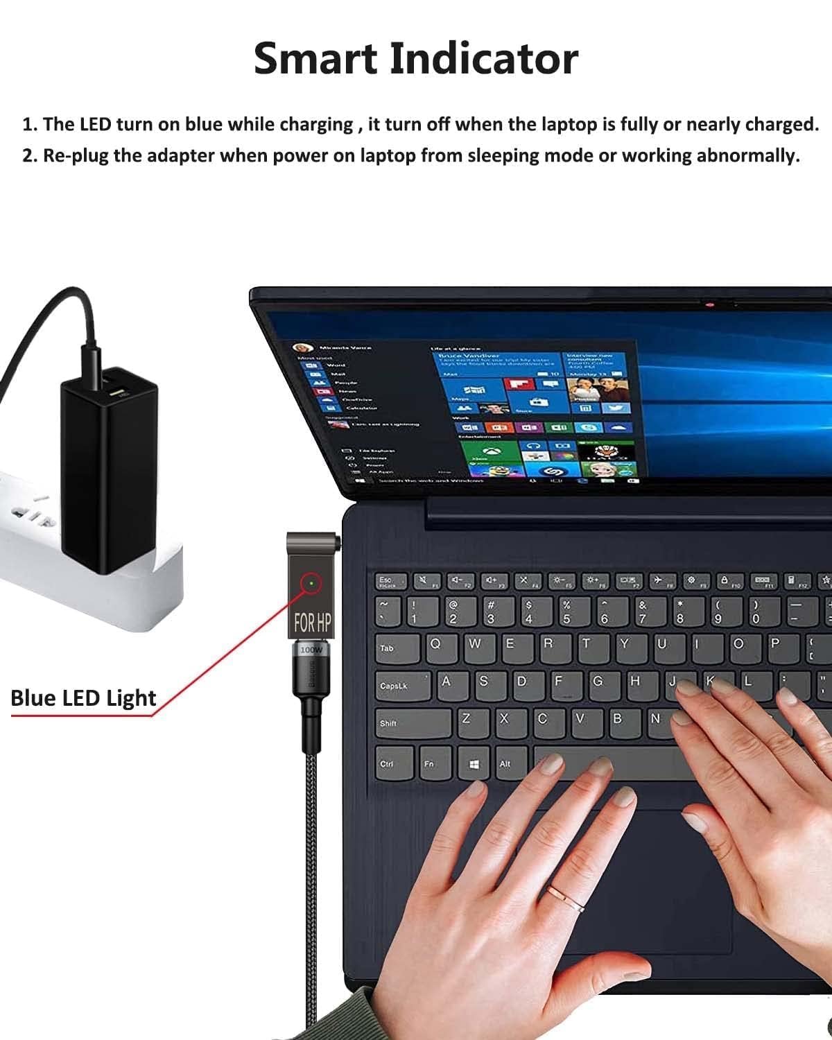 Tobo 100W Female Type-C to Laptop Charging Adapter Converter Compatible with Lenovo IdeaPad Yoga Laptop Series, Chromebook, Liteon, Flex, Notebooks (4.5-3.0DEL) TD-1266CC - Image 4