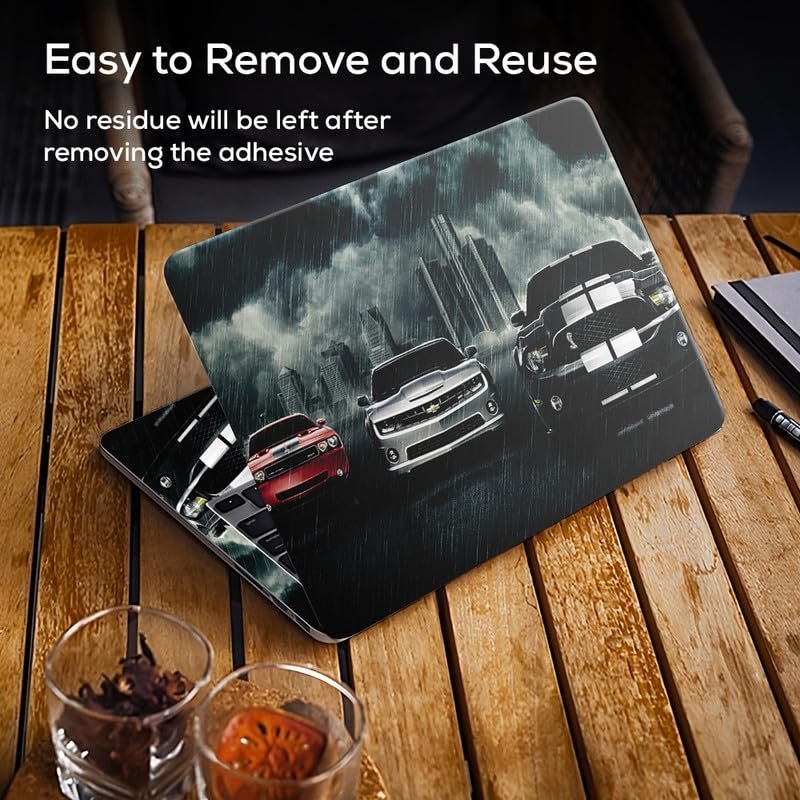 Cars in Rain Full Body Vinyl Laptop Skin/Sticker/Cover Upto 15.6 Inches Laptops Laminated-Removable-HD Quality Compatible for Hp-Dell-Sony-Lenovo-Asus etc.(15x10 Inches) - Image 3