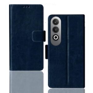 Folding Cover for OnePlus Nord CE4 5G | CPH2613 Folding Cover | Inside TPU with Card Pockets | Wallet Stand and Shock Proof | Complete Protection Flip Cover for OnePlus Nord CE4 5G | Blue