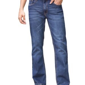 Thomas Scott Men’s Bootcut Fit Mid Rise Mid-Rise Clean Look Boot Cut Jeans