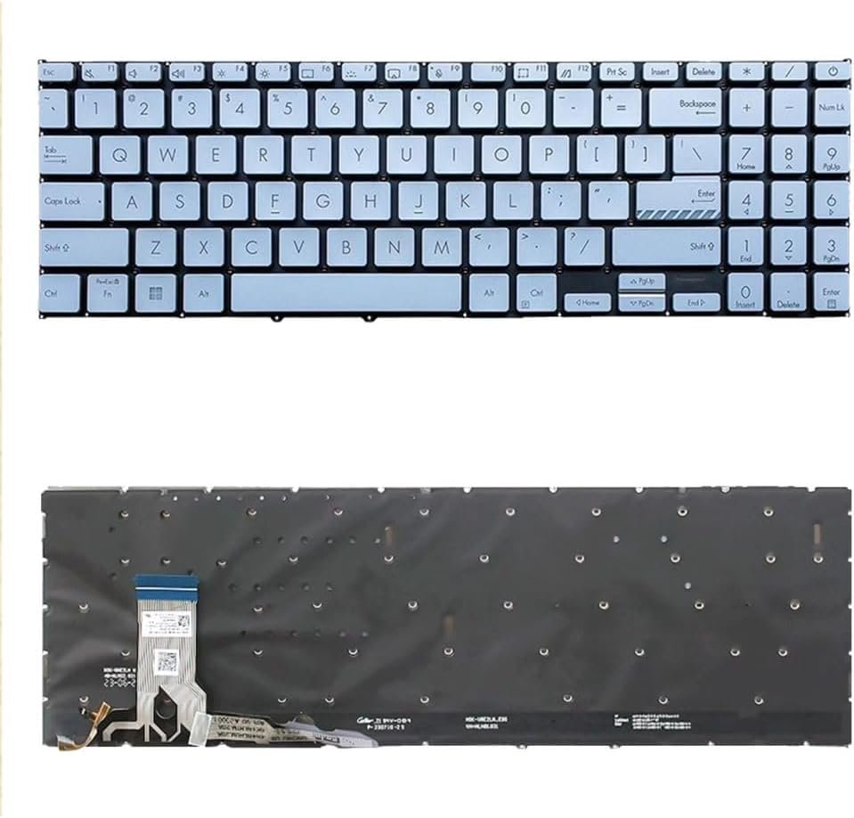Replacement Keyboard for ASUS Vivobook Go 15 OLED E1504FA E1504GA Silver with Backlit