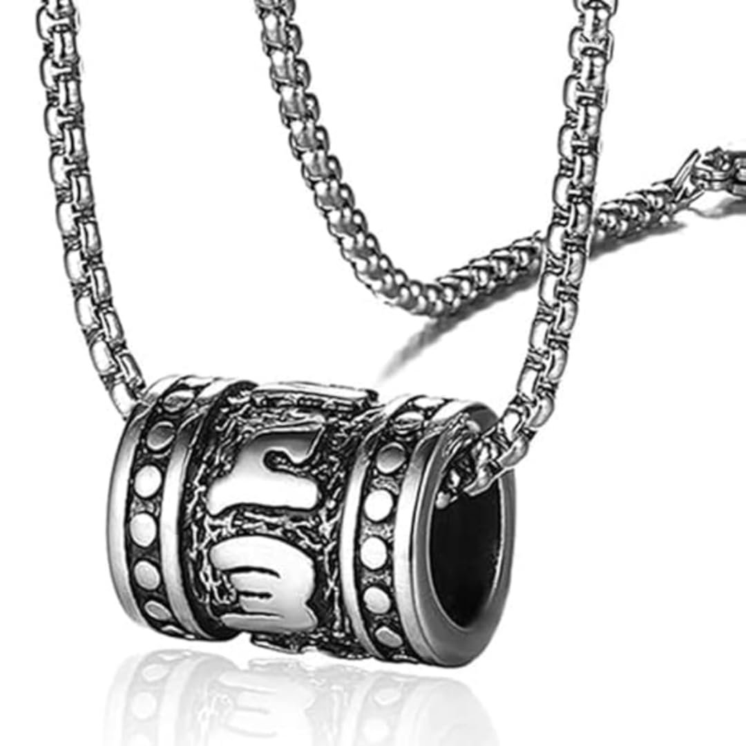 THE MEN THING CYL-MANTRA (T) - Pure Titanium Steel Pendant with Stainless Steel 24inch Round Box Chain, European trending Style for Men & Boy