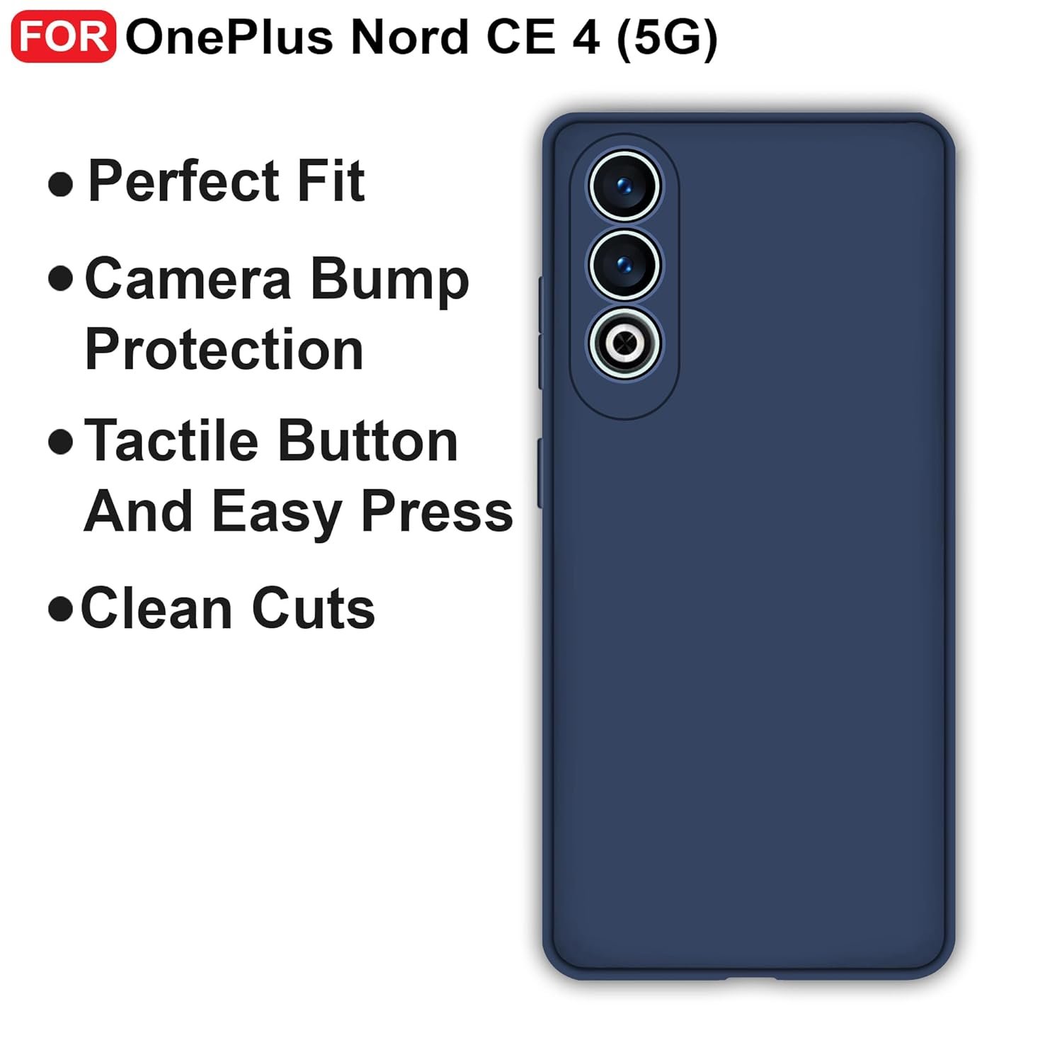 CEDO OnePlus Nord CE4 / CE 4 (5G) Back Cover | Camera Bump Protection & Inner Velvet Fabric Lining | Ultra Slim Matte Soft Rubberised Case Cover (Blue) - Image 6