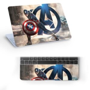 Captain America0 01 Full Vinyl Laptop Skin/Sticker/Cover for 15 to 15.6 Inches Laptops Laminated-Removable-HD Quality Compatible for Hp-Dell-Sony-Lenovo-Asus etc.(15x10 Inches)
