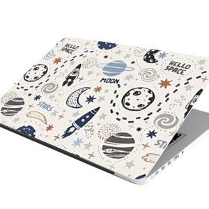 Full Laptop Skin Bubble-Free HD Quality Sticker for Laptops Upto 15.6" Compatible with Apple/Dell/HP/Lenovo/Acer/Asus/Sony (Dustproof|Waterproof|Scratchproof|Reusable)-Space WT FL ANM5