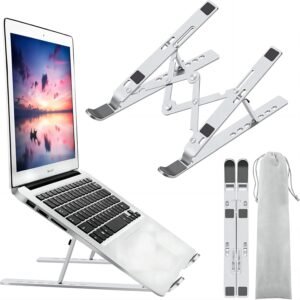 Laptop Stand, Laptop Holder Riser Computer Tablet Stand, 7 AnglesFoldable Portable Desktop Holder Compatible with 10-15.6” MacBook,iPad, HP, Dell, Lenovo (Silver)