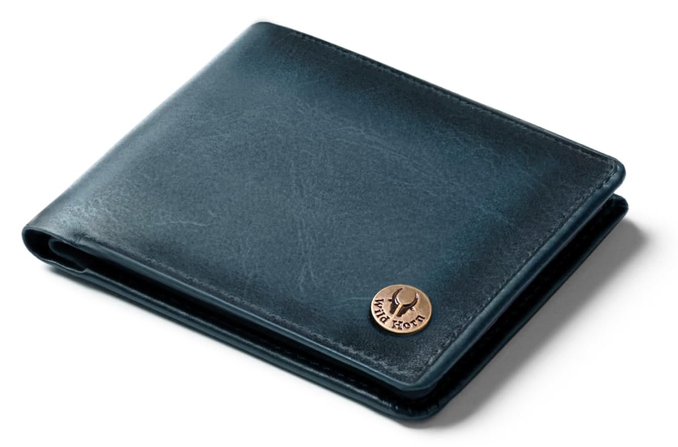 WildHorn Leather Wallet, Keychain & Pen Combo I Gift Hamper for Men (Blue Crunch) - Image 2