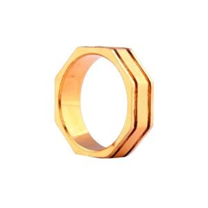 Stylish Hexagon Band Ring for Men|Gold Plated Lightweight Jewelry for Daily and Casual Wear – OSSP-129-IG RING