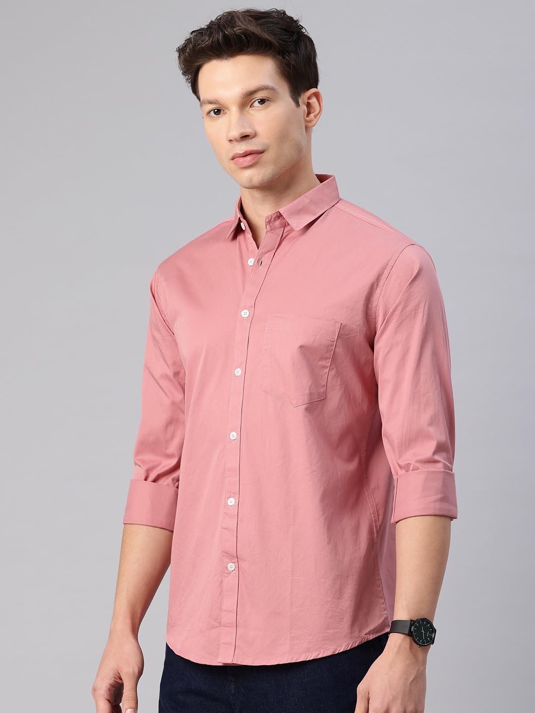 Majestic Man Men's Cotton Slim Fit Solid Casual Shirt - Image 3