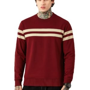 RodZen Men’s Cotton Half Sleeve Regular Fit Striped T-Shirt