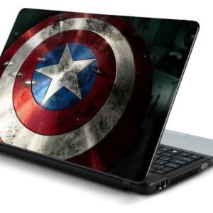 Elton Captain America Shield Theme Laptop Skin Sticker Decal,13.3" 14" 15" 15.4" 15.6" Laptop Universal Vinyl Skin Sticker Cover Dustproof Waterproof Art Decal Protector with Free 2 Wrist Pad Skins