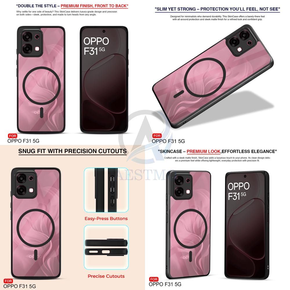 Oppo F31 5G Back Cover | 360° Protection | Crystal Clear Hard Back Transparent | Compatible with MagSafe Accessories (PC+TPU, Black Bumper) - Image 8