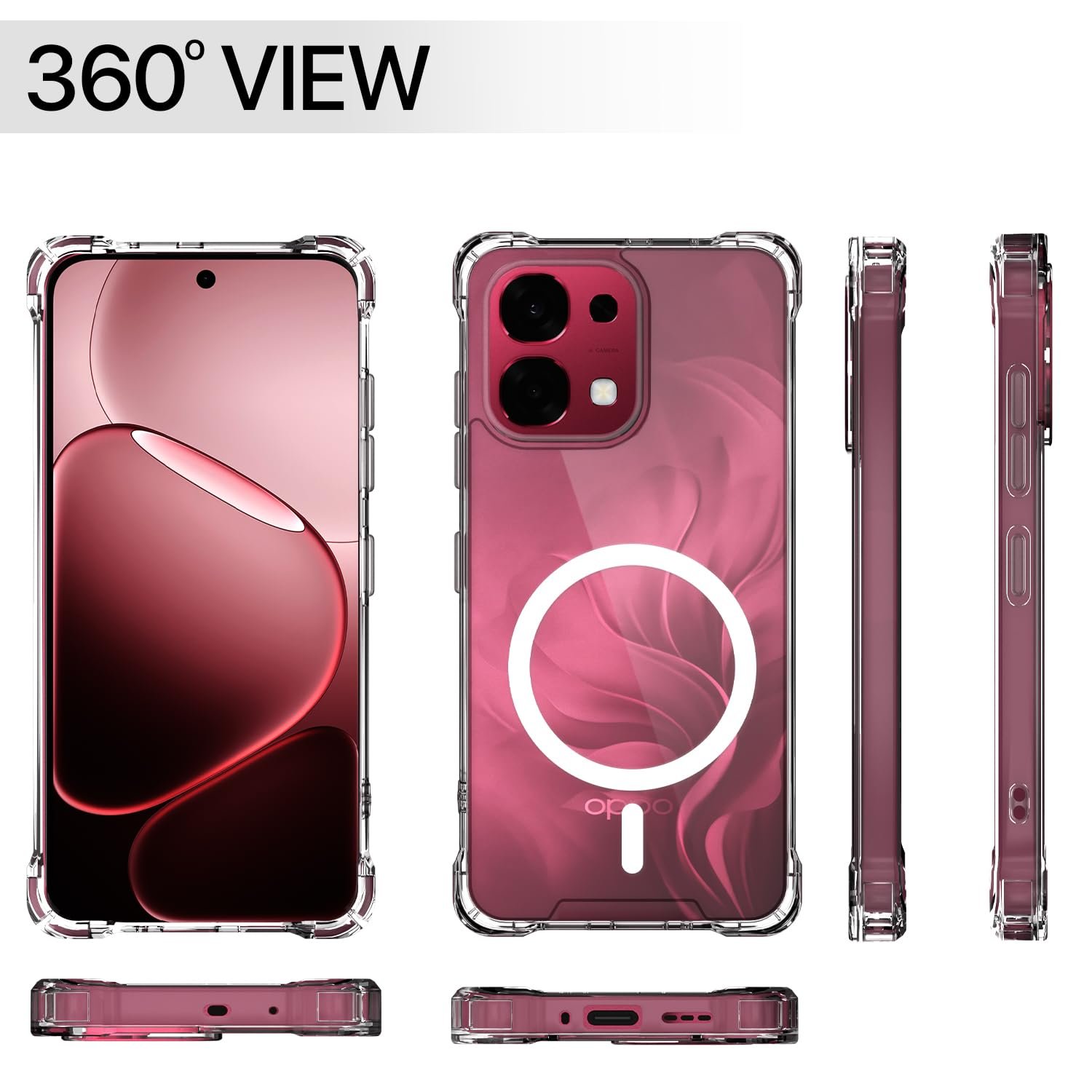 Pikkme Back Cover for Oppo F31 5G Mag-Safe Shockproof PC + TPU Protective Case Magnetic Support Bumper Case (Transparent Mag-Safe) - Image 7