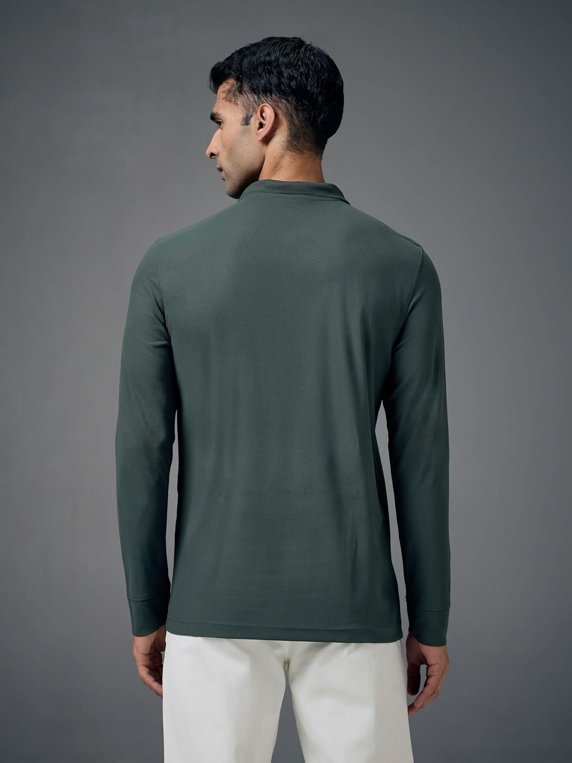 TECHNOSPORT Mens Slim Fit Polyester Active Wear Collar Polo T-Shirt with Long Sleeves for Workout, Sports - Image 2