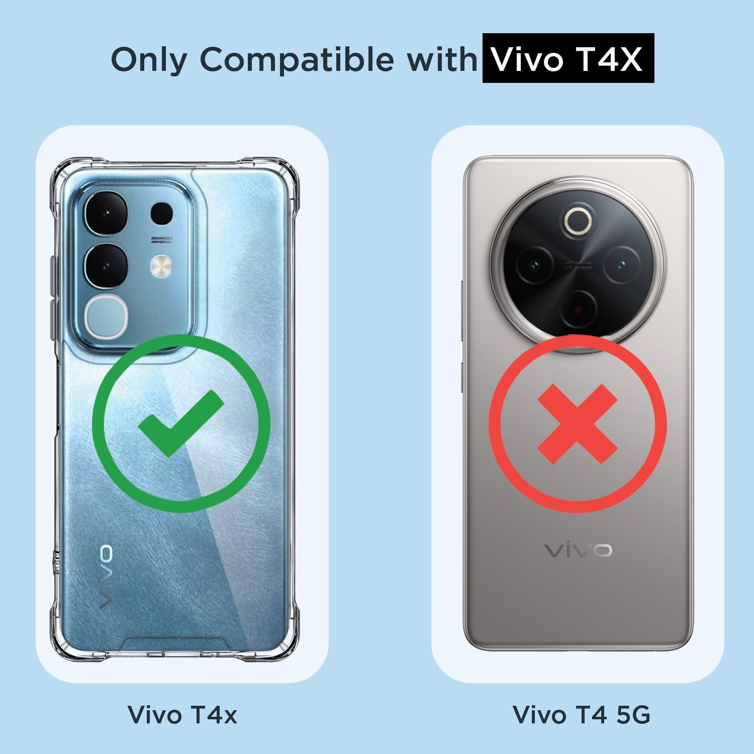 Pikkme Back Cover for Vivo T4x 5G / iQoo Z10x 5G / Vivo Y31 Pro 5G PC + TPU Clear Transparent Raised Edges Shockproof Protective Phone Bumper Case(Transparent) - Image 4