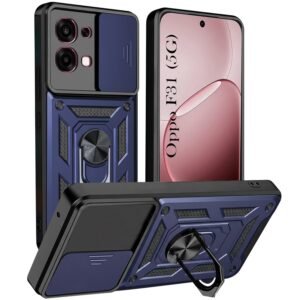 Jkobi Hybrid Armor Back Cover Case for Oppo F31 5G (Sliding Shutter Camera Protection | Polycarbonate |Ring Holder Kickstand)