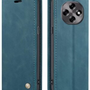 ClickCase for Oppo F31 Pro 5G Sheepskin Series Faux Soft Leather Wallet Flip Case Kick Stand with Magnetic Closure Lightweight Slim Flip Cover for Oppo F31 Pro 5G (Greenish Blue)