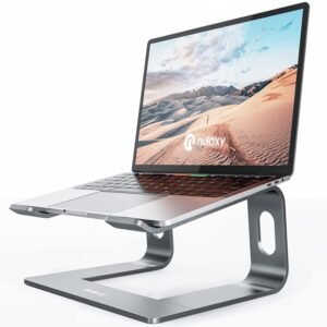 Nulaxy Laptop Stand, Ergonomic Aluminum Laptop Computer Stand, Detachable Laptop Riser Notebook Holder Stand Compatible with MacBook Air Pro, Dell XPS, HP, Lenovo More 10-15.6â€ Laptops- Space Grey