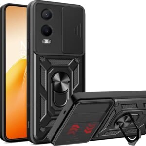 Scalebee Tough Armor OnePlus Nord CE 4 Lite 5G Bumper Back Case Cover | Ring Holder & Sliding Camera Shield Cover | 360 Degree Protection Back Case Cover for OnePlus Nord CE 4 Lite 5G (Black)