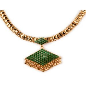 Sasitrends Traditional Micro Gold Plated Triangular Shaped Pendant Necklace for Women & Girls