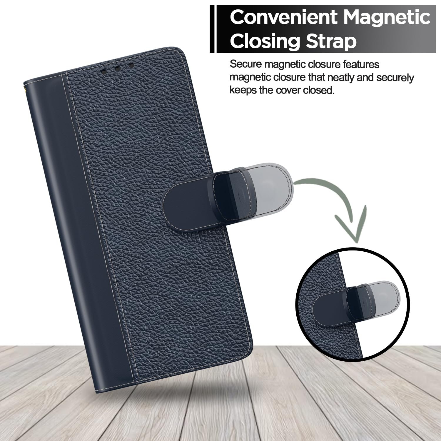 Pikkme Flip Cover for Oppo F31 Pro Plus 5G | Leather Finish | Wallet Stand and Shock Proof | Complete Protection Flip Case (Blue) - Image 6