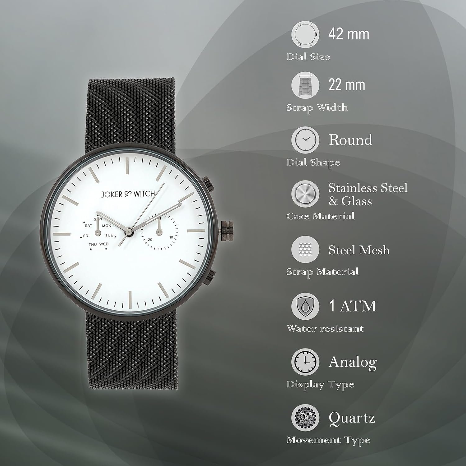 Joker & Witch Miami Faux Leather Strap Analog Men's Watch - Image 7