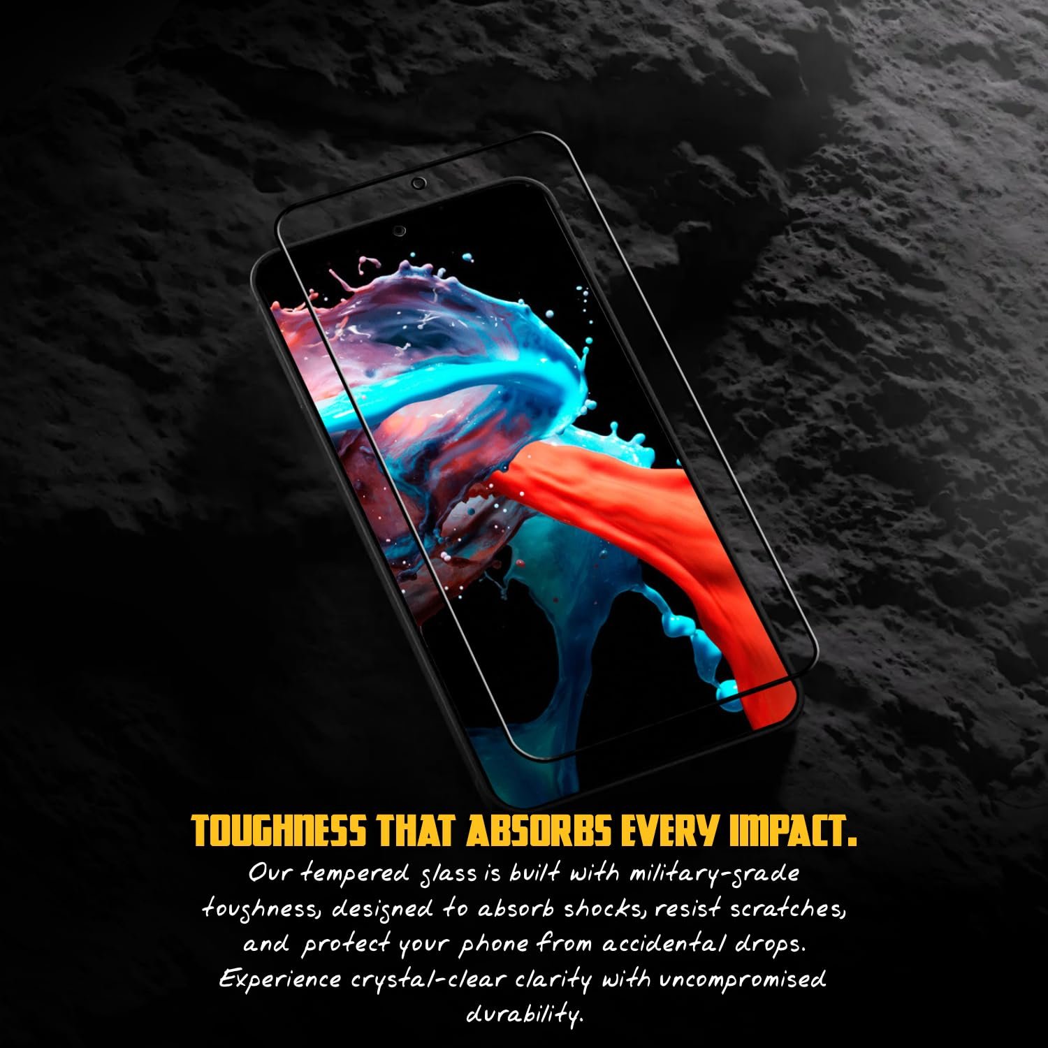 Military-Grade Gorilla Tempered Glass Screen Protector for Vivo T4x 5G (6.72 Inch) With Installation Kit | Edge To Edge Coverage With Easy Installation Kit | Black - Image 4