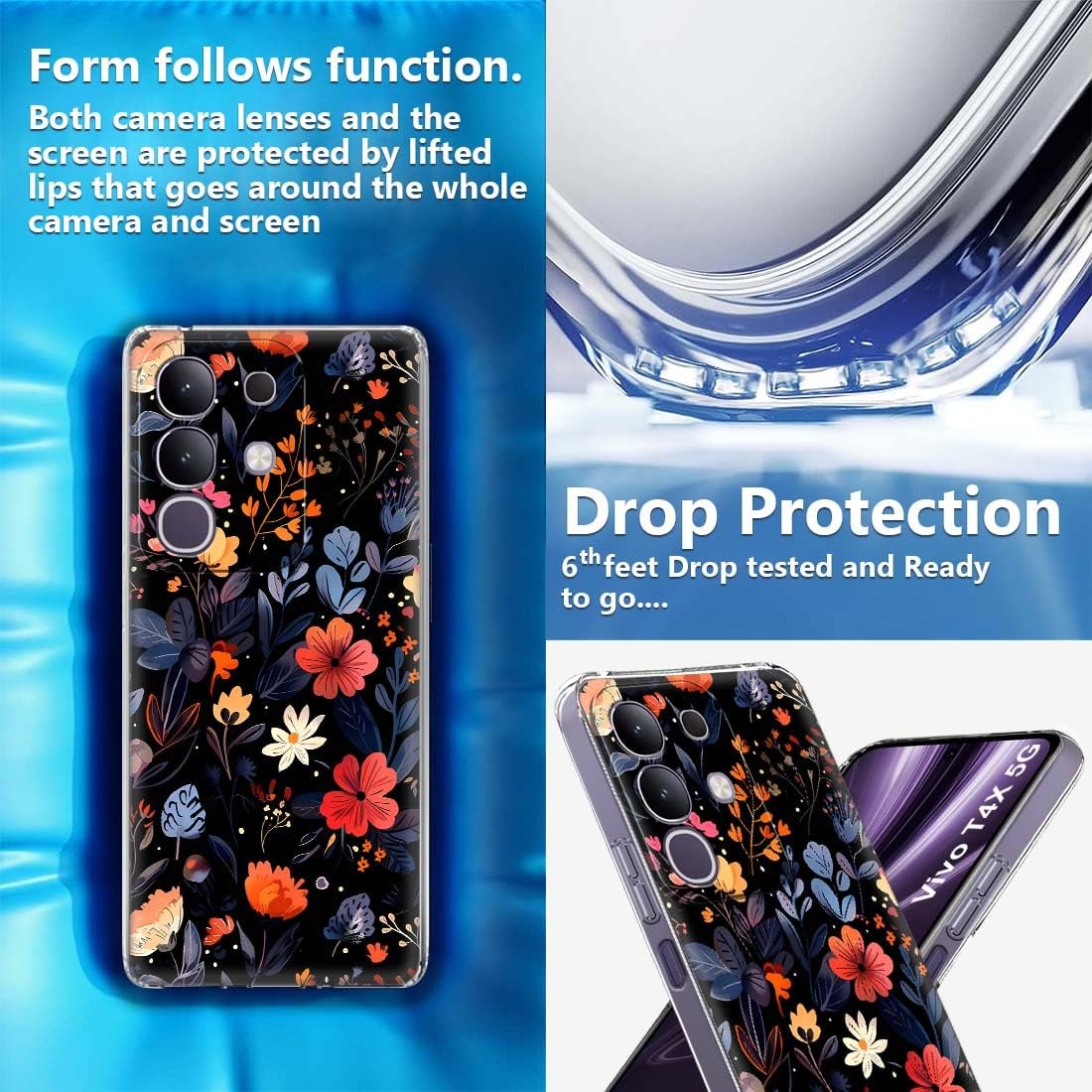 Fashionury Silicone Designer Printed Back Case Cover for Vivo T4x 5G -D3260 - Image 3