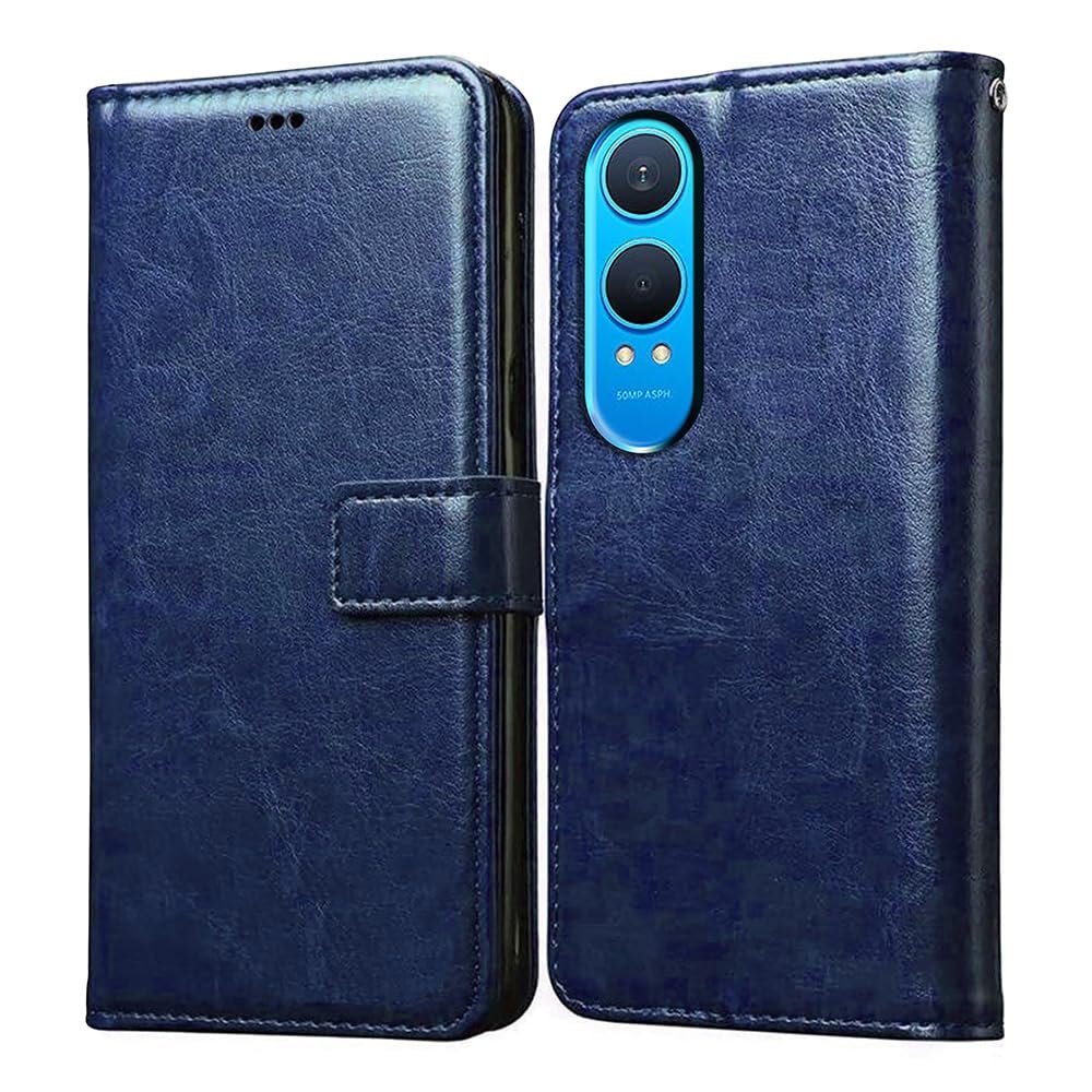 Flip Cover Back Case for OnePlus Nord CE4 Lite 5G | Premium Leather Finish | Inbuilt Pockets & Stand | Flip Cover Back Case for OnePlus Nord CE4 Lite 5G (Blue)