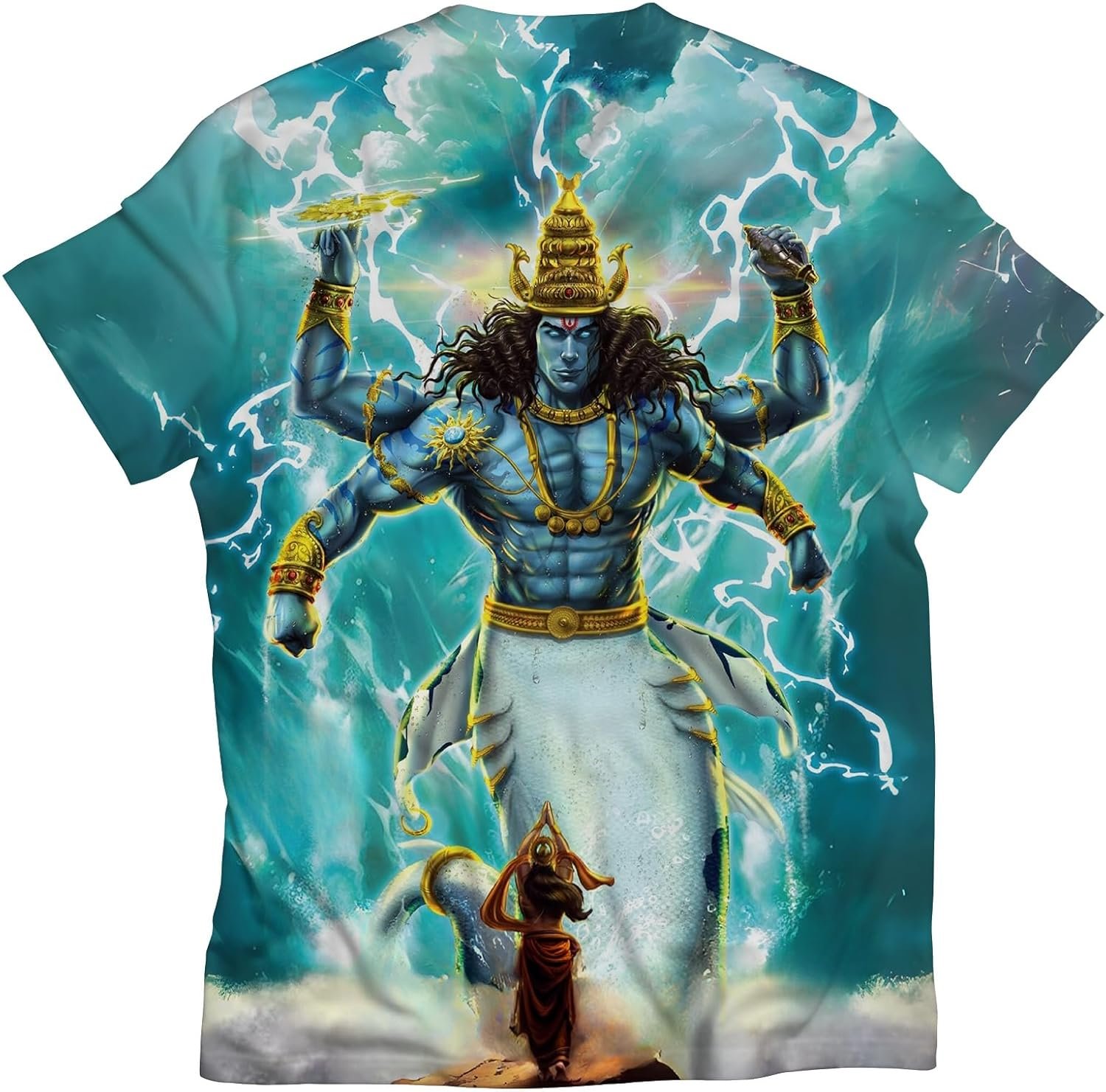 STAND OUT All Over Printed Shiva, Krishna, Hanuman, Kali, Ram and Ravana, Ramayan, Bagavath Githa, Buddha Religious, Spiritual, Hindu Gods T-Shirts - Image 2