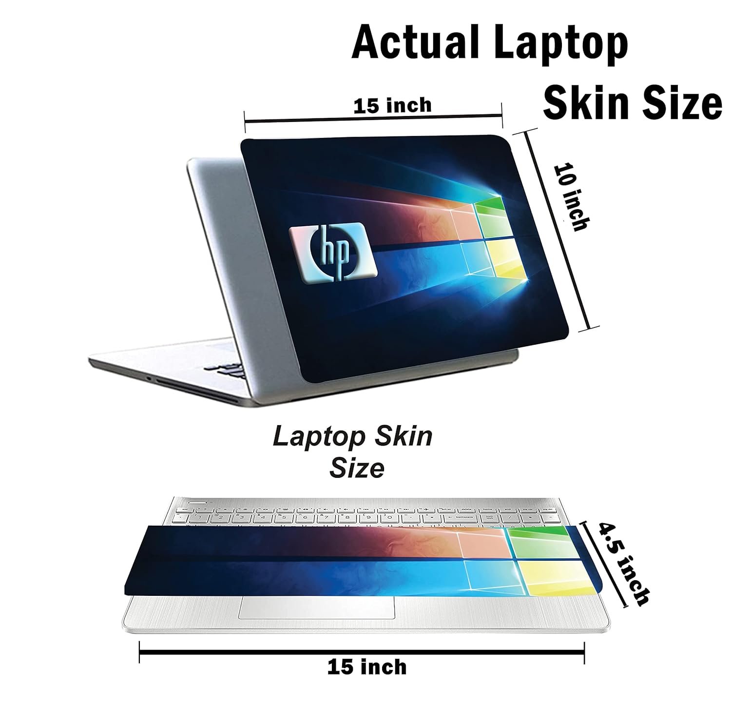 Pattern H2 Top+Wrist Pad Vinyl Laptop Skin/Sticker/Cover for 15 to 15.6 Inches Laptops Laminated-Removable-HD Quality Compatible for Hp.(15x10 Inches) - Image 3