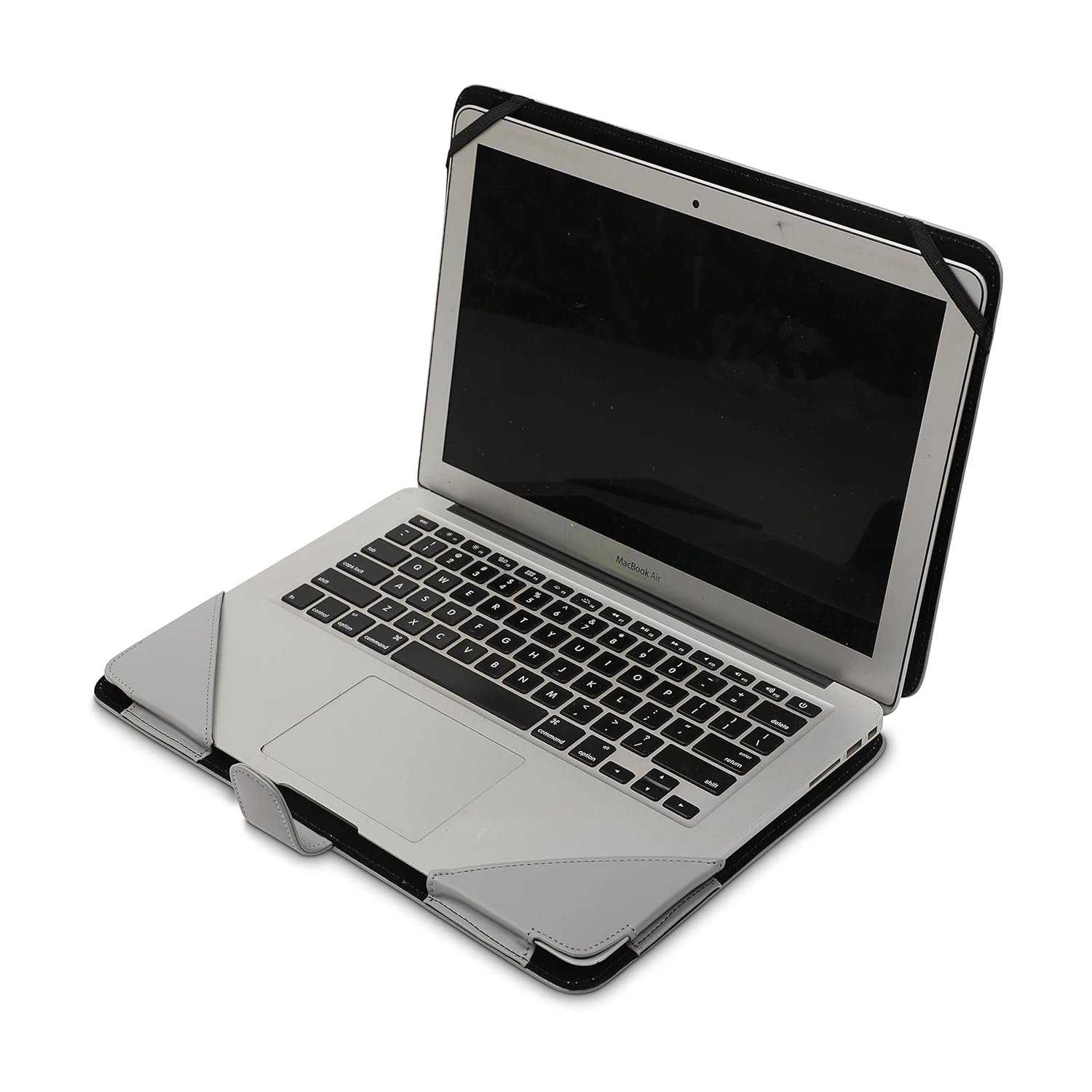 ENTHOPIA 15 to 16 Inches Folio Laptop Case Cover Vegan Leather Compatible for MacBook, Lenovo, Hp, Dell &Other Notebooks - Grey - Image 3