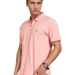 Thomas Scott Men’s | Textured | Half Sleeve | Regular Fit | 100% Cotton | Polo Collar | Zip Clouser | Casual Tshirt