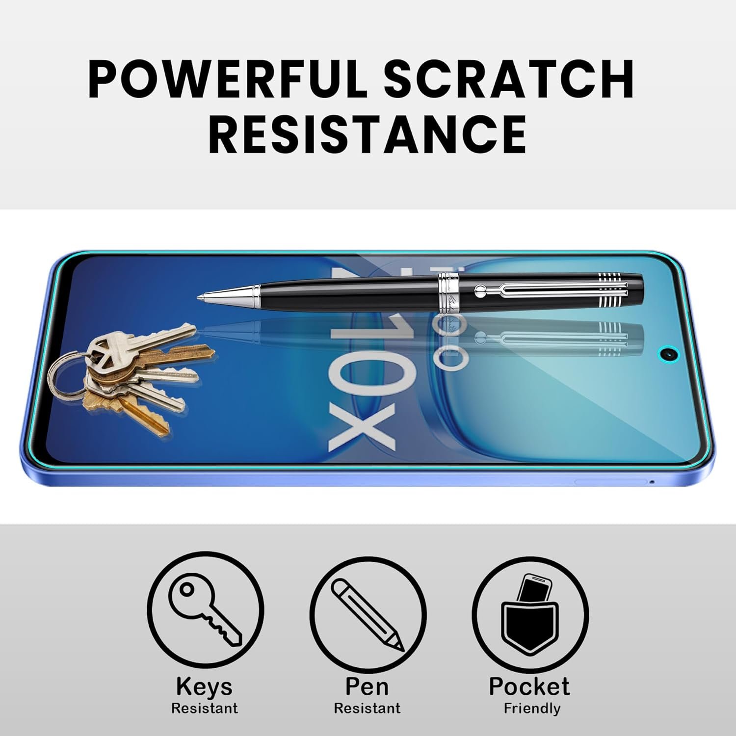 FIRST MART Military-Grade Matte Anti-Glare Tempered Glass Screen Protector for IQOO Z10X and Vivo T4X (6.72 Inch) With Easy Installation Kit | Edge-to-Edge Protector Coverage | Black - Image 2