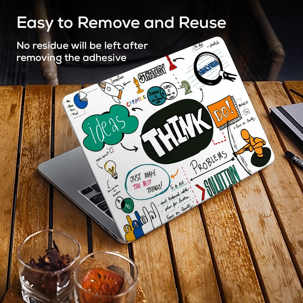 Quote Top+Wrist Pad Vinyl Laptop Skin/Sticker/Cover for 17 to 17.3 Inches Laptops Laminated-Removable-HD Quality Compatible for Hp-Dell-Sony-Lenovo-Asus etc.(16.5x11 Inches) - Image 4