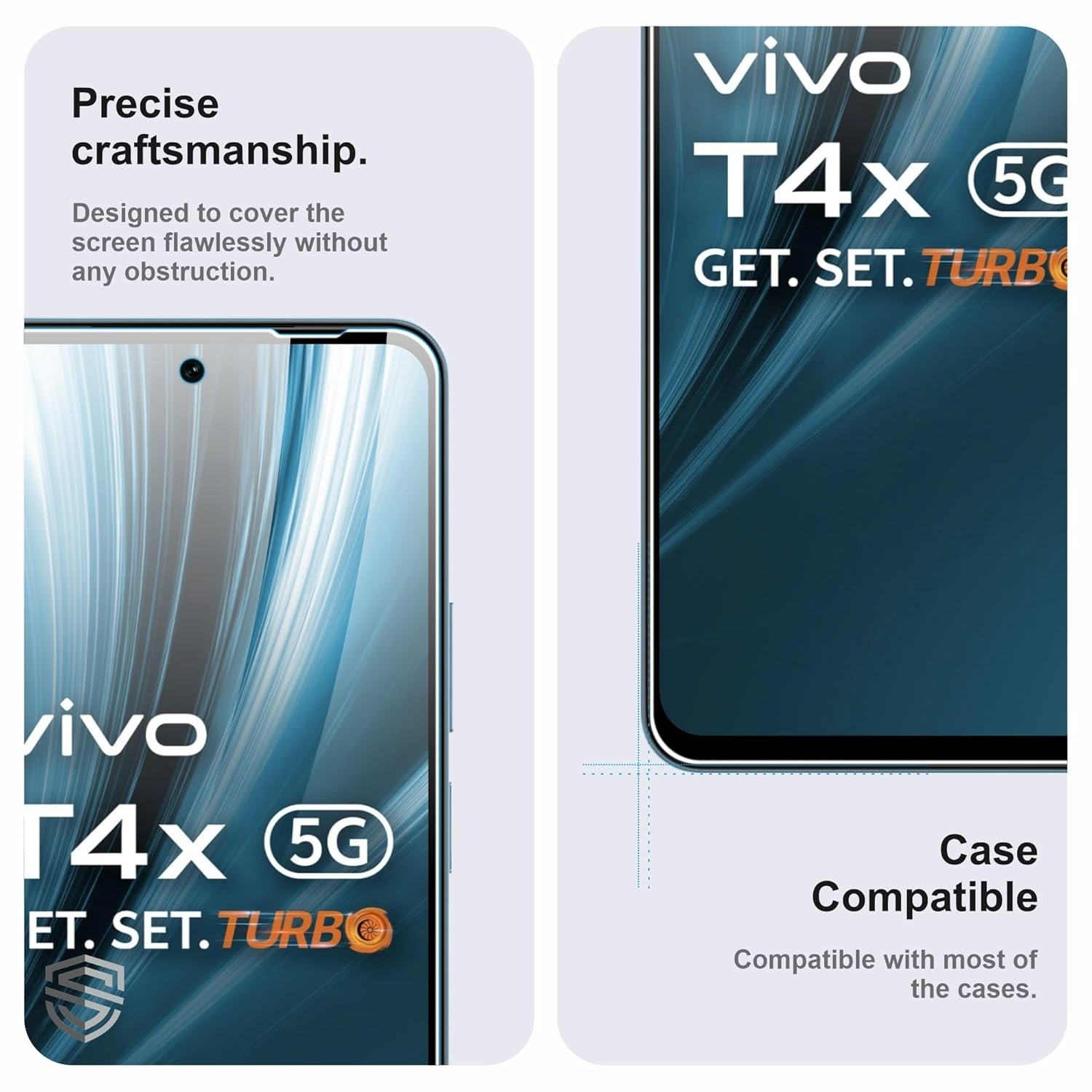 Military-Grade Gorilla Tempered Glass For iQOO Z10x and Vivo T4X (6.72 Inch) With Installation Kit | Edge to Edge Coverage | Black - Image 6