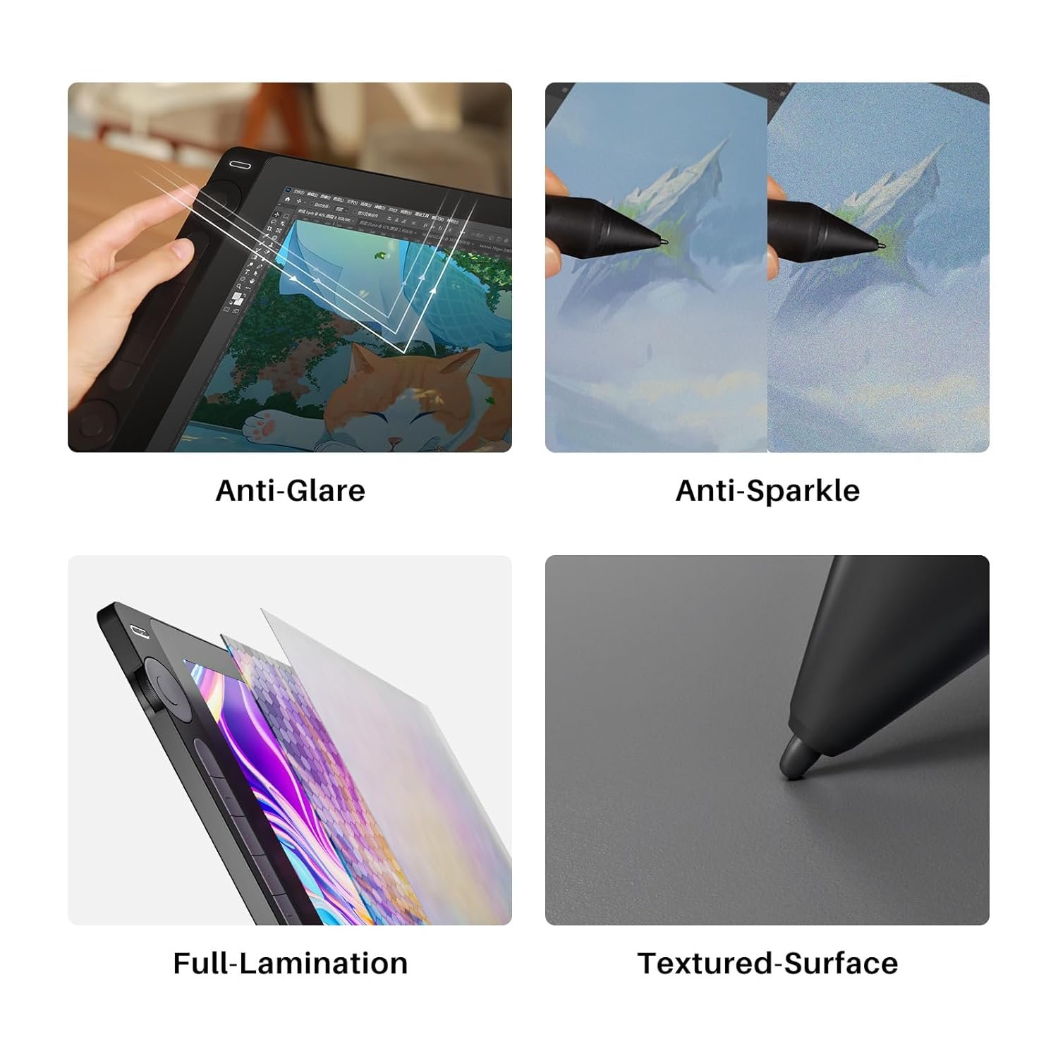 HUION KAMVAS 16 (Gen 3) Drawing Tablet with Screen, 15.8 inch 2.5K QHD Art Tablet with Full Laminated Anti-Sparkle Glass, 99% sRGB, PenTech 4.0, 16384 Pen Pressure, Dual Dials for Mac, PC, Android - Image 4