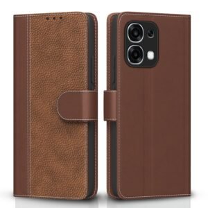 Pikkme Flip Cover for Oppo F31 5G | Leather Finish | Wallet Stand and Shock Proof | Complete Protection Flip Case (Tan)