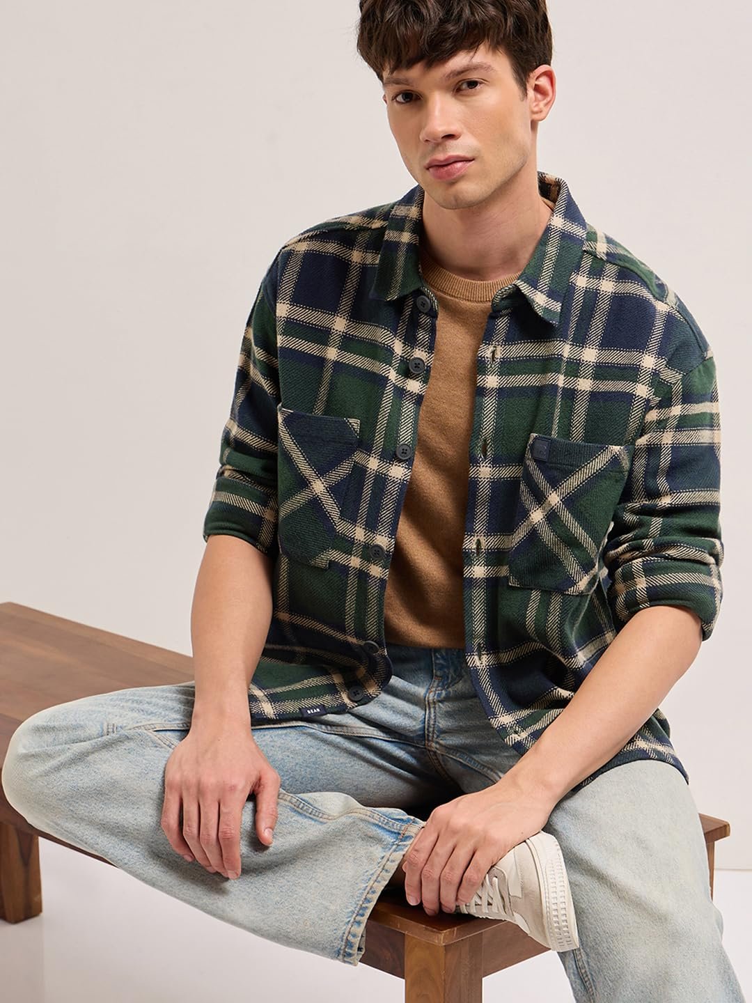The Bear House Men's Checked Relaxed Fit Shirt - Image 2
