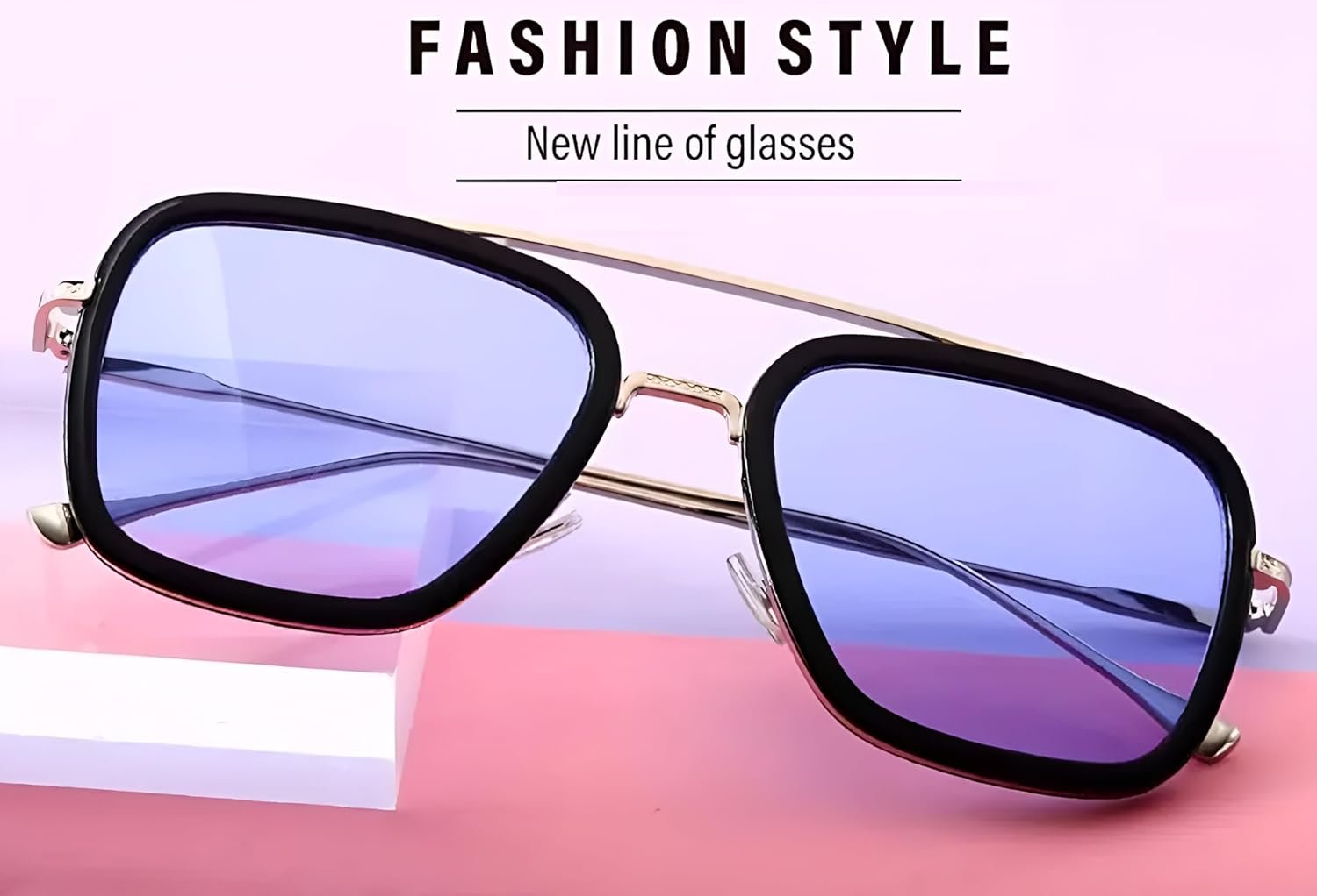 Roshfort Avengers Iron Man Full Rim Square Sunglasses | Non Polarized And 100% UV Protected|Men & Women | Spider Men Italic (Italic Ice Blue | C-4) - Image 3